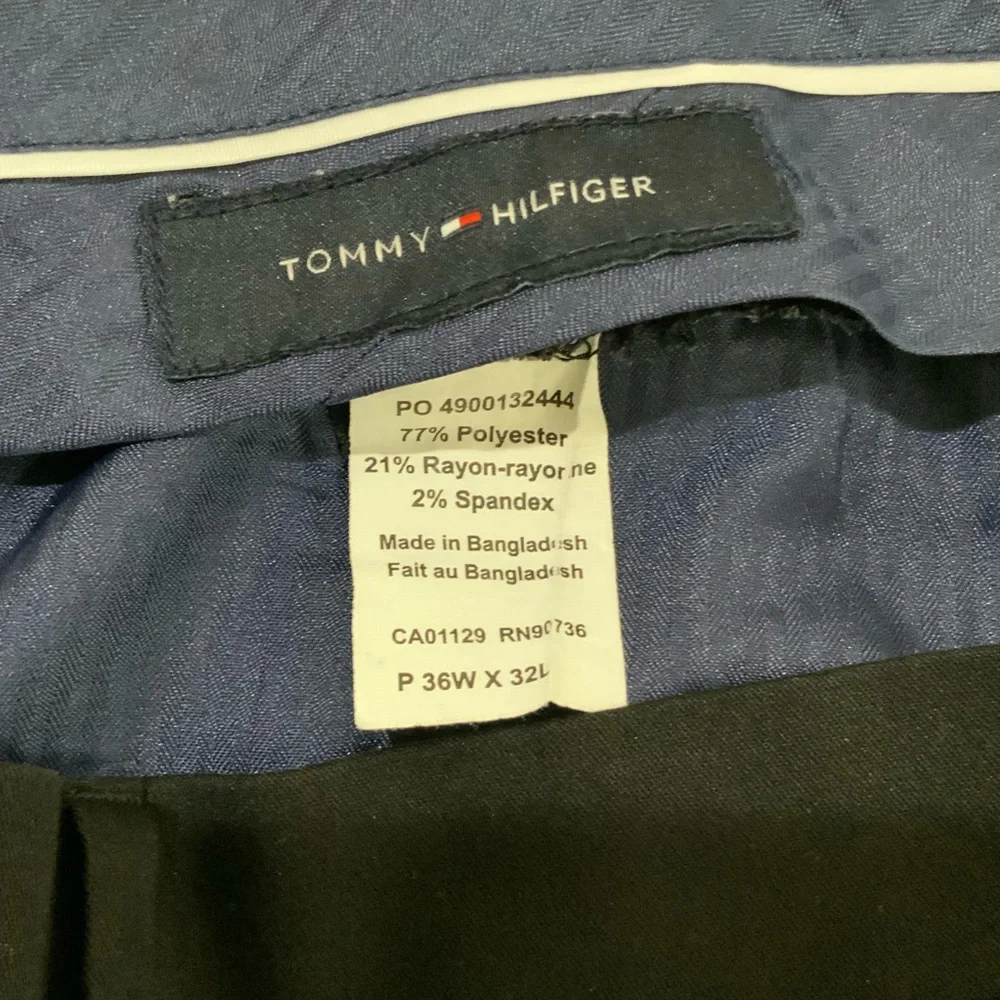 Tommy Hilfiger Mens Black Dress Pants 36x32 Stretch - Picture 5 of 9